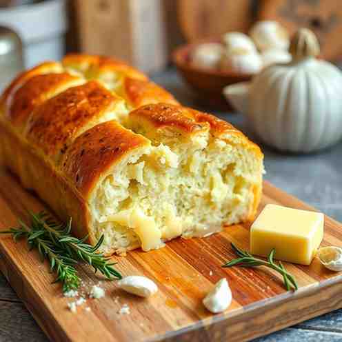 Extra-Soft Cheddar Garlic Cheese Bread - Easy Dough Recipe Bread